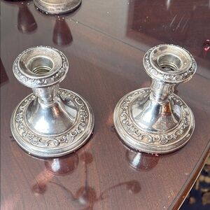 Ornate Silver Candle Holders